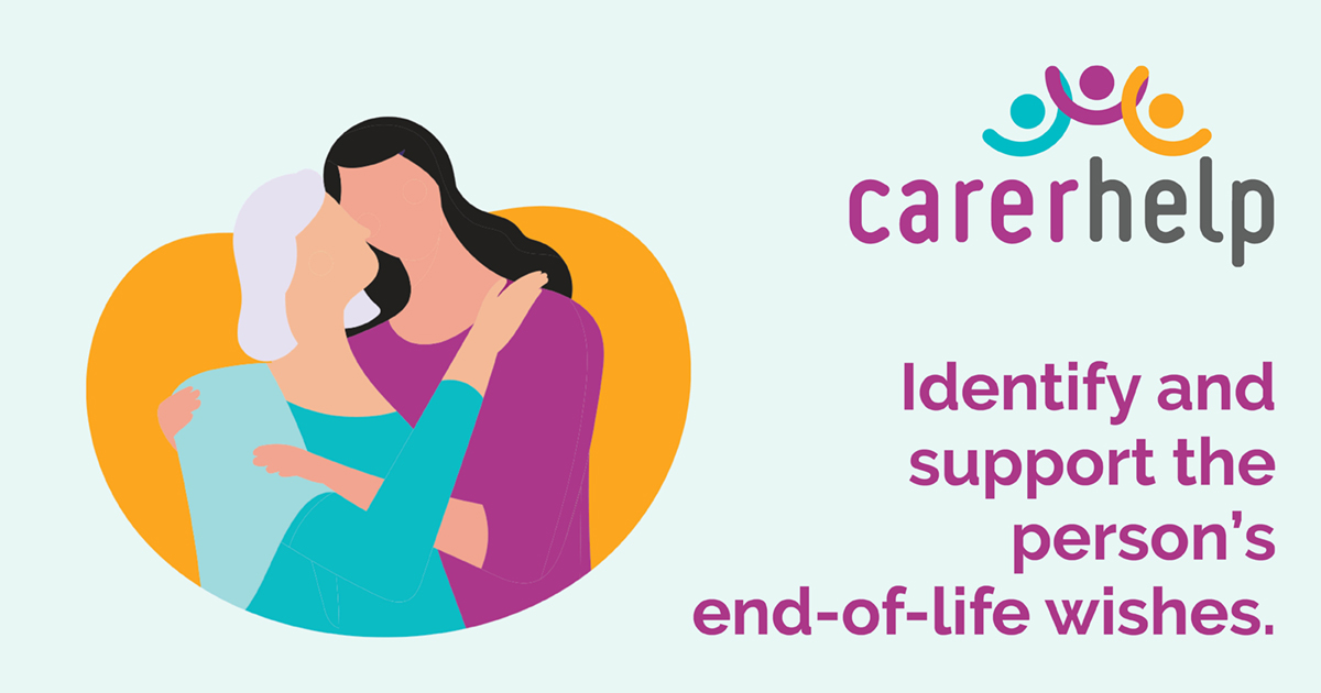 CarerHelp illustration image share on facebook: home care tip caring when death is a possibility