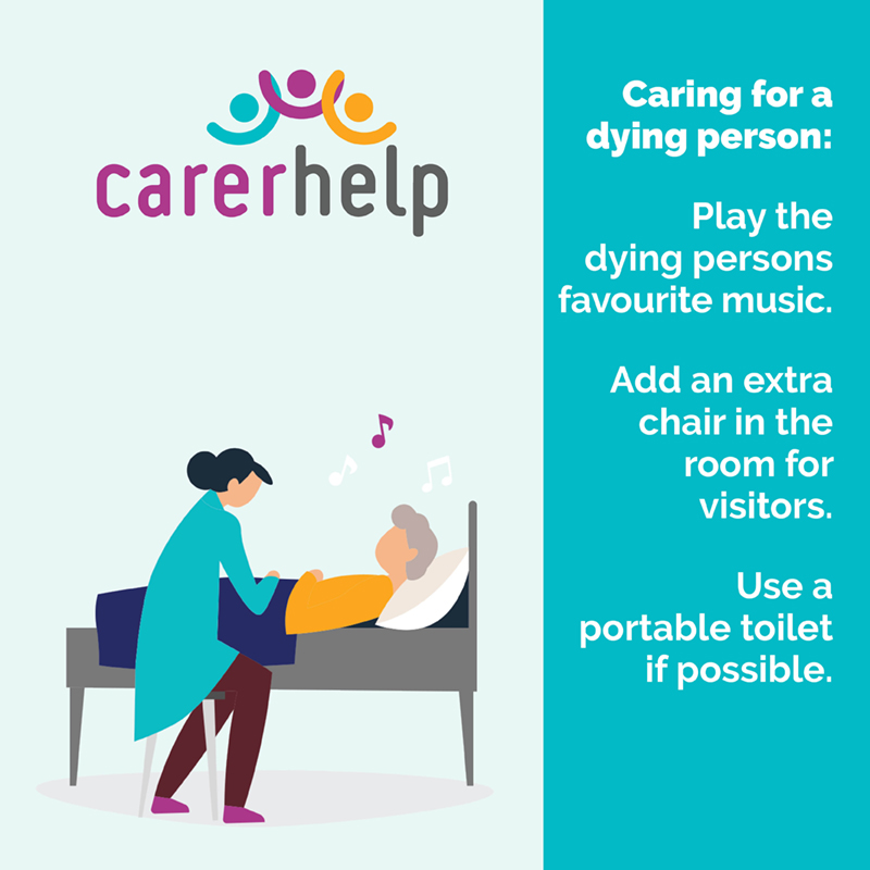 CarerHelp illustration image: home care tip Caring for the dying person
